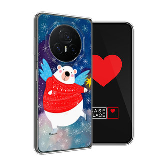 Силиконовый чехол Белый медведь на коньках на Honor Magic V3