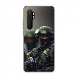 Силиконовый чехол Солдат на Xiaomi Mi Note 10 lite