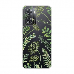 Силиконовый чехол Green Leaves на Oppo A57 4G