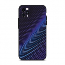 Матовый силиконовый чехол Синий карбон на iPhone 11 Pro Max