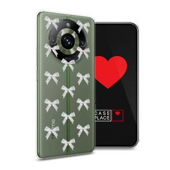 Силиконовый чехол Белые бантики на Realme 11 Pro