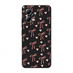 Матовый силиконовый чехол Бантики и сердечки на Xiaomi Poco X5 5G