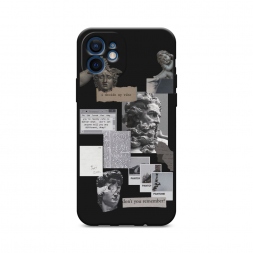 Матовый силиконовый чехол Коллаж греческие скульптуры на iPhone 12 mini