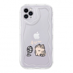 Волнистый чехол Котик с вентилятором на iPhone 11 Pro