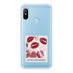 Силиконовый чехол Полароид губы 2 на Xiaomi Redmi 6 Plus