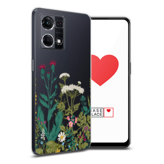 Силиконовый чехол Дикие полевые цветы на Oppo Reno 8 4G