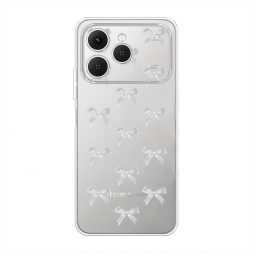 Силиконовый чехол Белые бантики на Tecno Spark 40