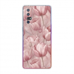 Силиконовый чехол Нежно-розовые тюльпаны на Oppo Reno 3 Pro