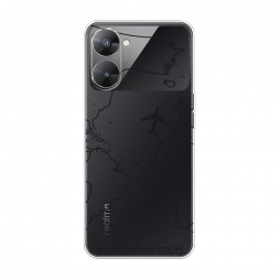 Силиконовый чехол В дороге чёрный на Realme V30 5G