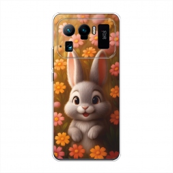 Силиконовый чехол Серый зайка на лугу на Xiaomi Mi 11 Ultra
