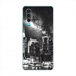 Силиконовый чехол Ночной Нью-Йорк на Huawei P30