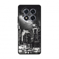 Матовый силиконовый чехол Ночной Нью-Йорк на Xiaomi Poco X7