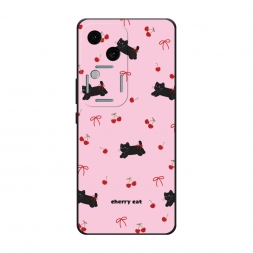 Матовый силиконовый чехол cherry cat на Vivo V30