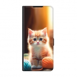 Чехол-книжка Premium Рыжий котёнок с клубком на iPhone 17 Pro