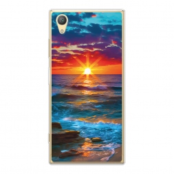 Силиконовый чехол Море на фоне заката на Sony Xperia XA1 plus