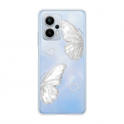 Силиконовый чехол white butterflies 2 на Xiaomi Redmi Note 12T Pro