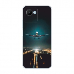 Силиконовый чехол Самолет в ночном небе на Realme C30S 4G