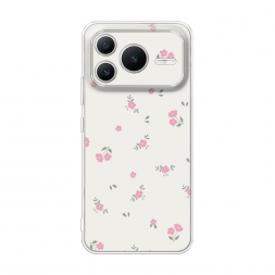Силиконовый чехол Розовые цветочки на бежевом на Honor Power2