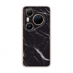 Силиконовый чехол Черный минерал на Huawei Pura 80 Ultra