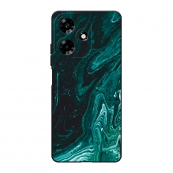 Матовый силиконовый чехол Мрамор изумруд на Infinix Hot 30