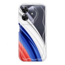 Волнистый чехол Флаг России уголок на Realme Note 60