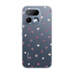 Силиконовый чехол Рисунок из сердечек на Realme 16 Pro