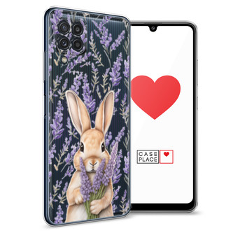 Силиконовый чехол Зайчик с лавандой на Samsung Galaxy M22