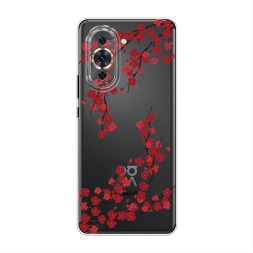 Силиконовый чехол Красная сакура на Huawei Nova 10 Pro