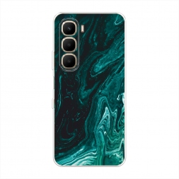 Силиконовый чехол Мрамор изумруд на Infinix Hot 60