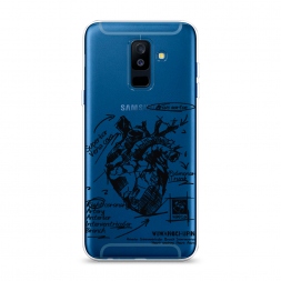 Силиконовый чехол Анатомическое сердце 2 на Samsung Galaxy A6 Plus