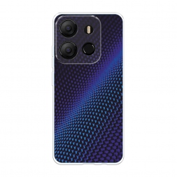 Силиконовый чехол Синий карбон на Tecno Pop 7