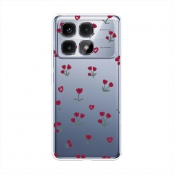 Силиконовый чехол Красные тюльпанчики на Xiaomi Redmi K70 Ultra