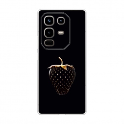 Силиконовый чехол Black strawberry на Infinix Note 50 pro