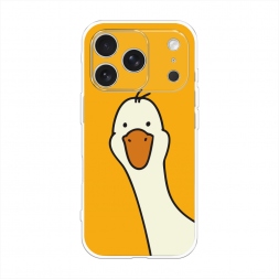 Силиконовый чехол Утка на желтом фоне на iPhone 17 Pro Max