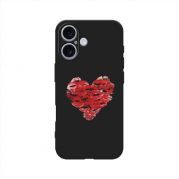 Матовый силиконовый чехол Сердечко из поцелуев на iPhone 17