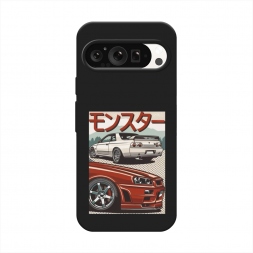 Матовый силиконовый чехол Monster car на Google Pixel 9 Pro