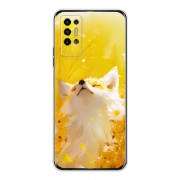 Силиконовый чехол Лиса в поле на Tecno Pova 2