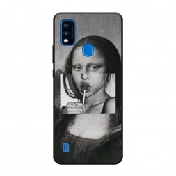 Матовый силиконовый чехол Mona Lisa sucking lollipop на ZTE Blade A51