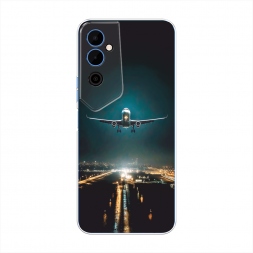 Силиконовый чехол Самолет в ночном небе на Tecno Pova Neo 2
