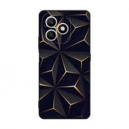 Матовый силиконовый чехол Черные полигоны на Honor X8d