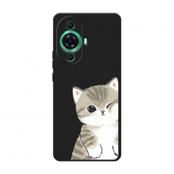 Матовый силиконовый чехол Пухлый котик на Huawei Nova 11 Pro