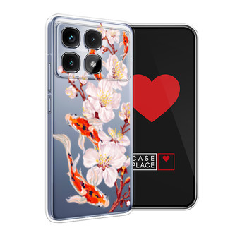 Силиконовый чехол Карпы и сакура на Xiaomi Redmi K70 Ultra