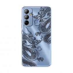 Силиконовый чехол Два китайских дракона на Tecno Pop 6 Go
