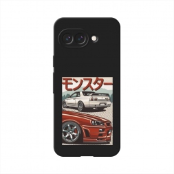 Матовый силиконовый чехол Monster car на Google Pixel 9a