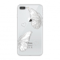 Силиконовый чехол white butterflies 2 на iPhone 7 Plus