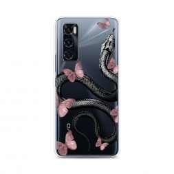 Силиконовый чехол Snake and butterflies 3 на Vivo V20 SE
