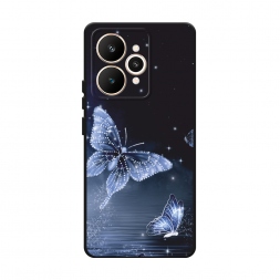 Матовый силиконовый чехол Кристальные бабочки на Realme 15