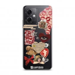 Силиконовый чехол Поцелуи и сердца 2 на Redmi Note 12 5G