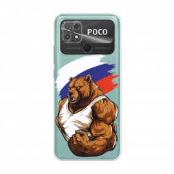 Силиконовый чехол Русский медведь на Xiaomi Poco C40
