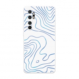 Soft touch белый Blue lines на Xiaomi Mi Note 10 lite